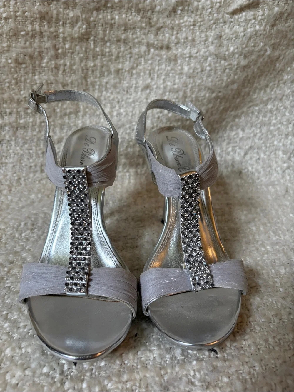🥂 De Blossom Collection by David’s Bridal Women’s Size 8 Silver Heels